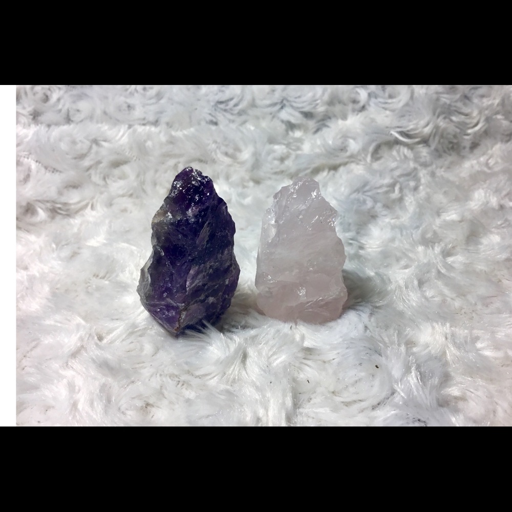 Raw Amethyst & Rose Pyramid Bundle